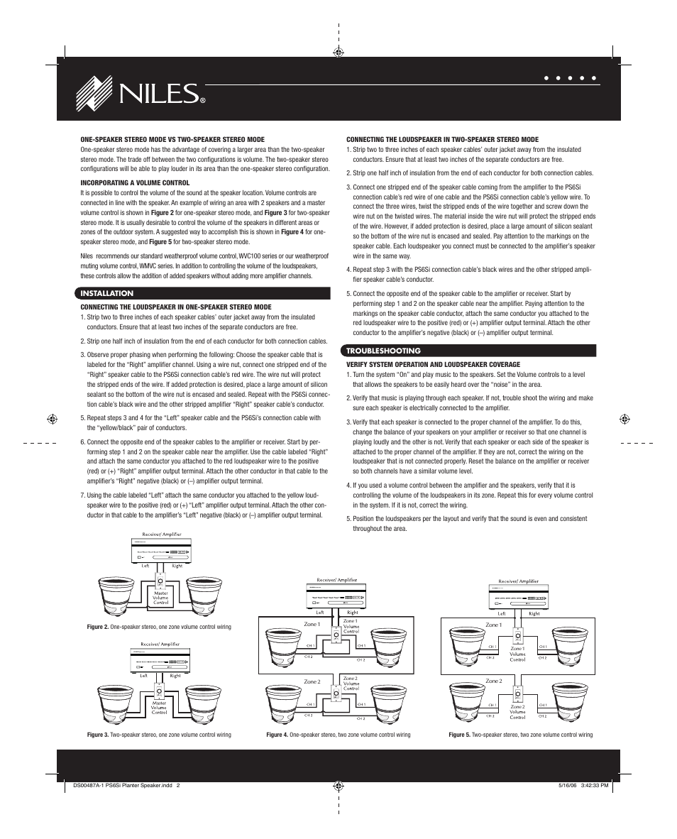 Niles Audio PS6SI User Manual | Page 3 / 3
