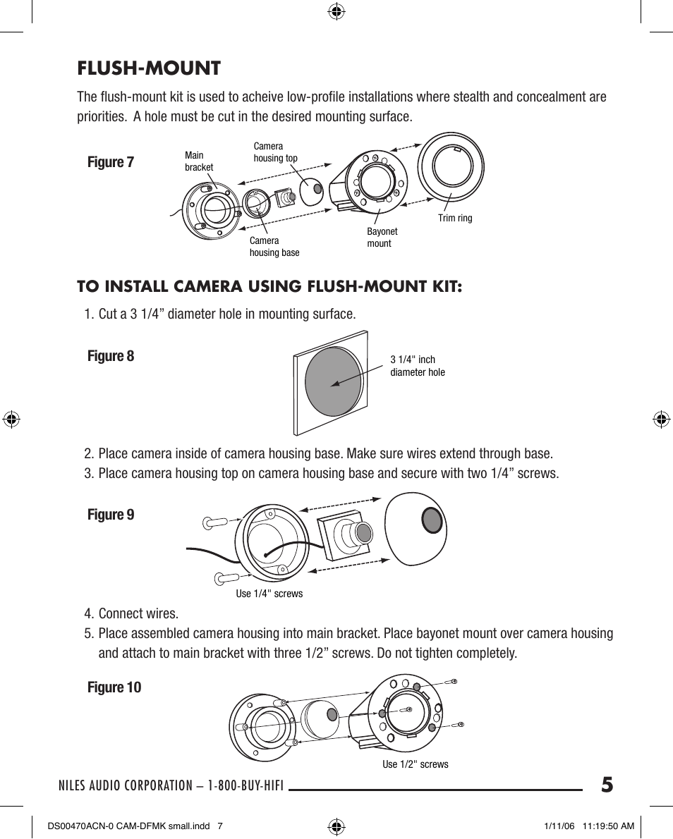 Flush-mount, Niles audio corporation – 1-800-buy-hifi | Niles Audio CAM-DFMK User Manual | Page 7 / 12