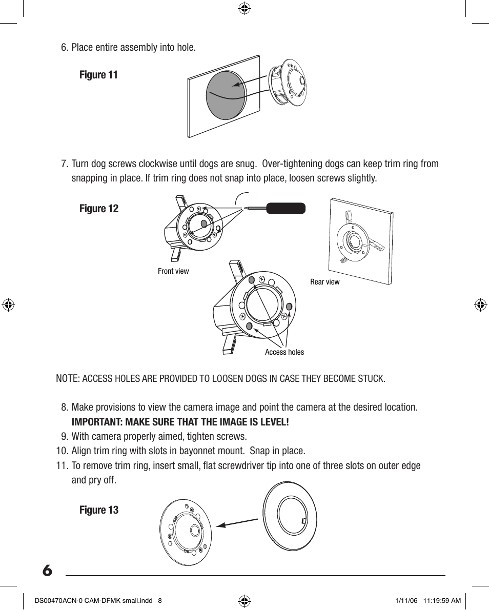 Niles Audio CAM-DFMK User Manual | Page 8 / 12