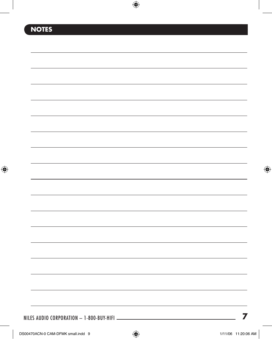 Niles Audio CAM-DFMK User Manual | Page 9 / 12