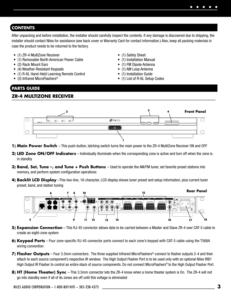 Zr-4 multizone receiver | Niles Audio ZR-4 User Manual | Page 5 / 32