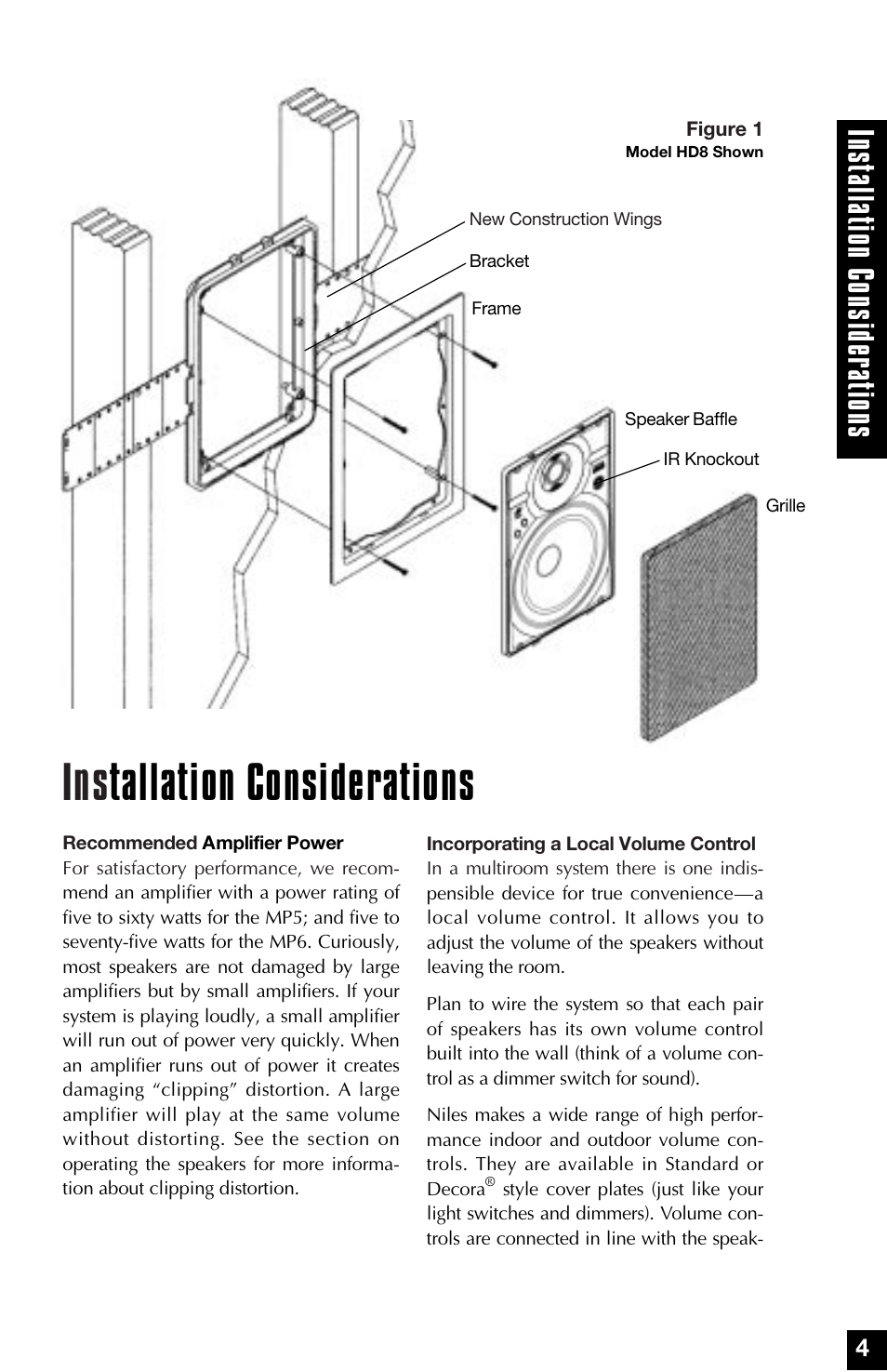 Ins tallation considerations, Ins ta lla tion consider ations | Niles Audio MP6 User Manual | Page 5 / 28