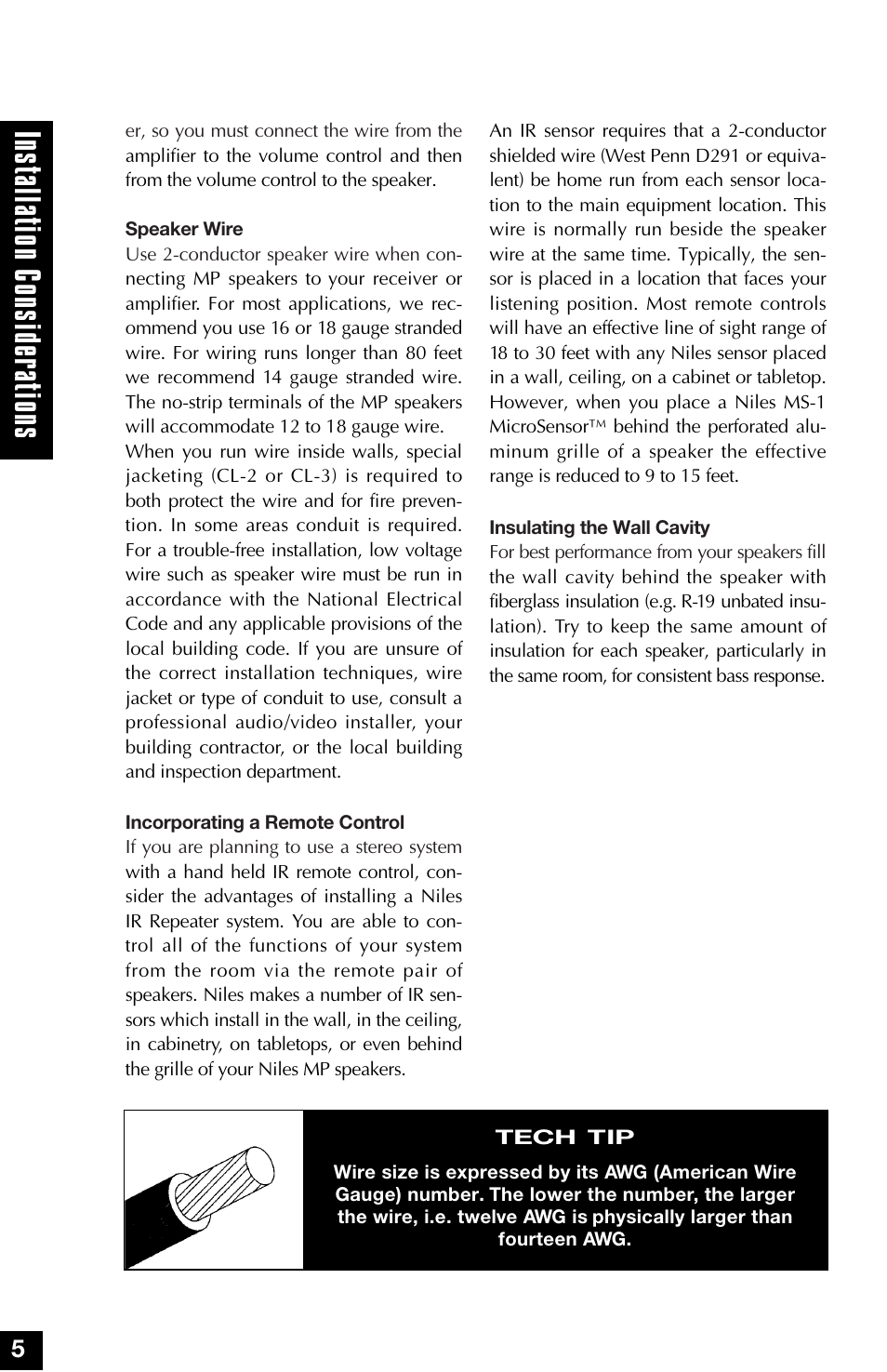 Ins ta lla tion consider ations | Niles Audio MP6 User Manual | Page 6 / 28