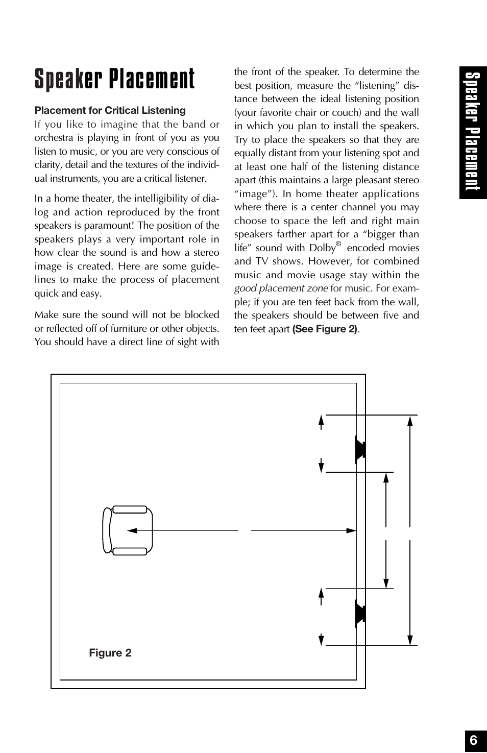 Speak er placement, Speak er placemen t | Niles Audio MP6 User Manual | Page 7 / 28