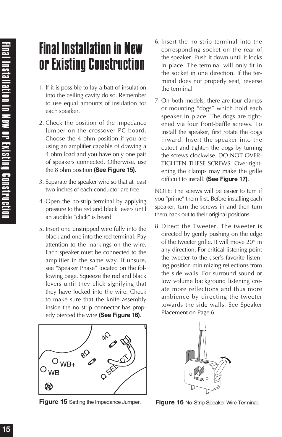 Final installation in new or existing construction | Niles Audio Niles CM5HD User Manual | Page 16 / 24