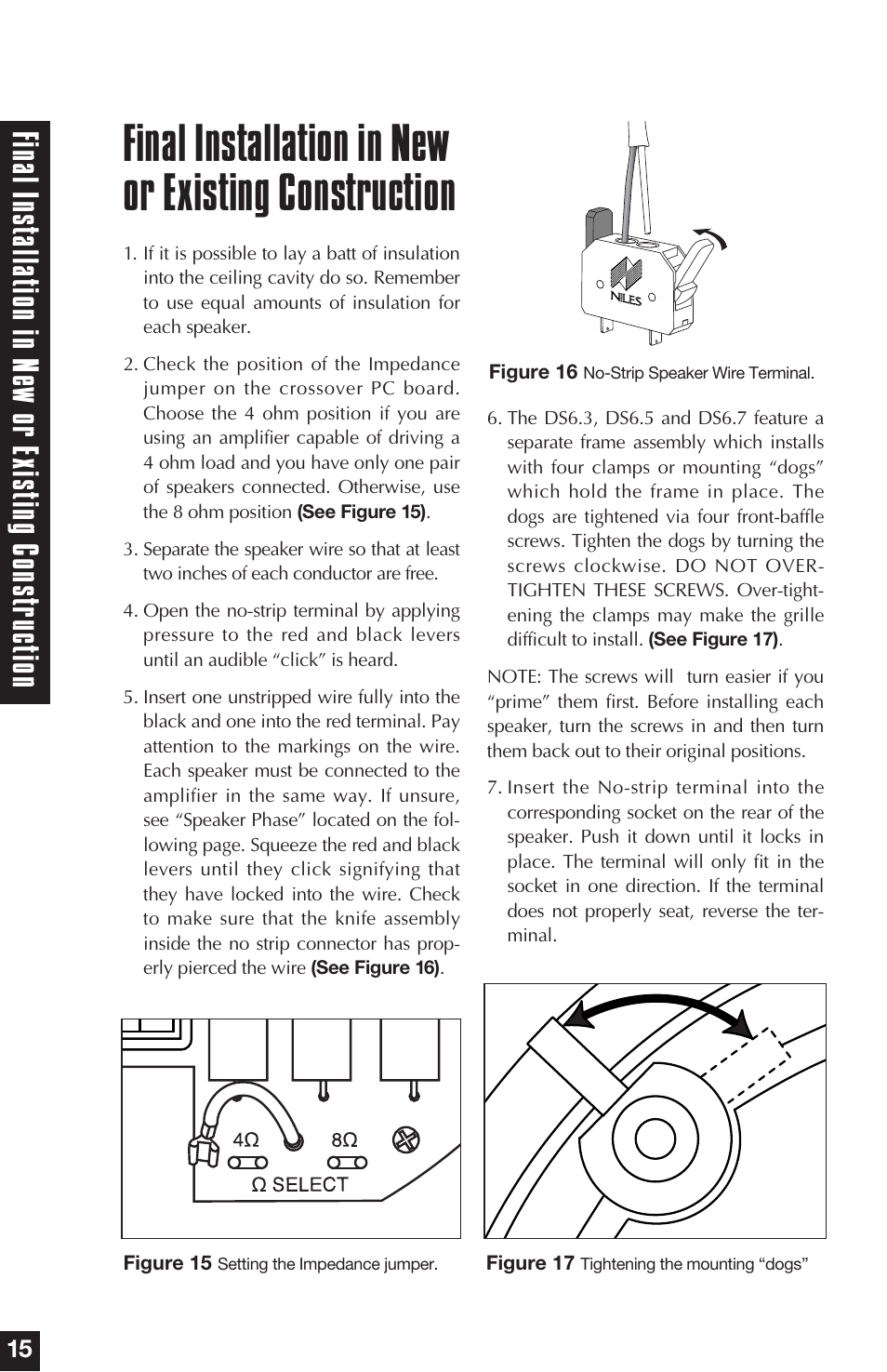 Final installation in new or existing construction | Niles Audio DS6.5 User Manual | Page 16 / 24