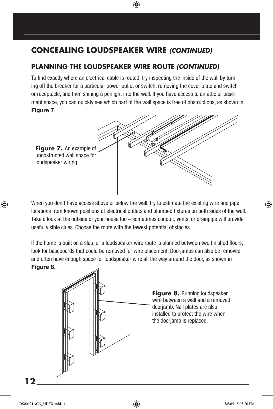 Concealing loudspeaker wire | Niles Audio Speaker User Manual | Page 14 / 28