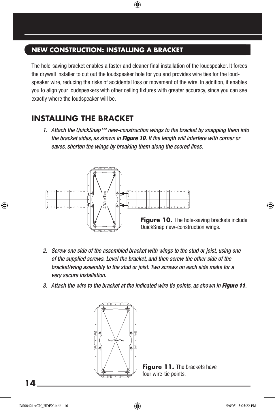 Installing the bracket | Niles Audio Speaker User Manual | Page 16 / 28