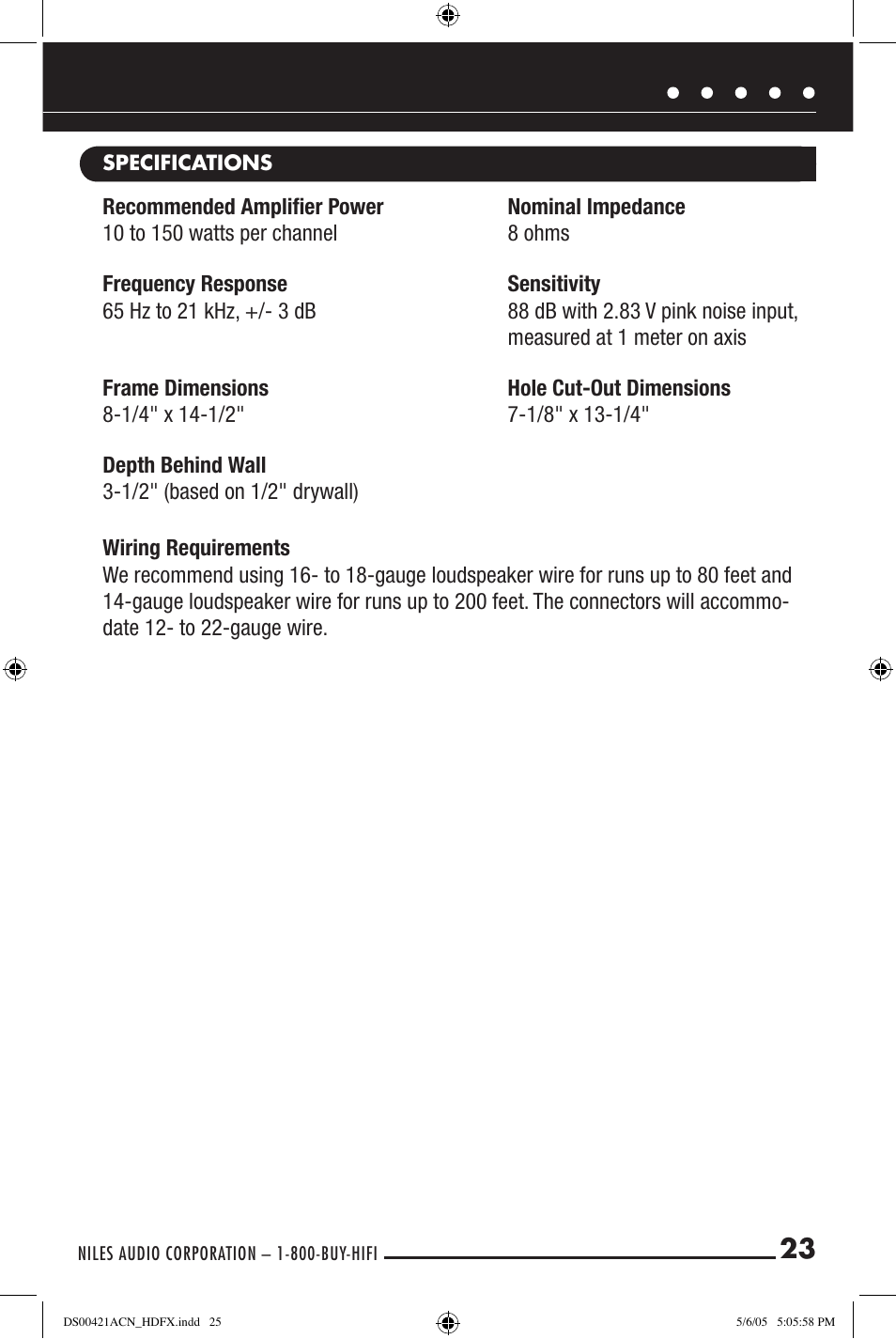 Niles Audio Speaker User Manual | Page 25 / 28