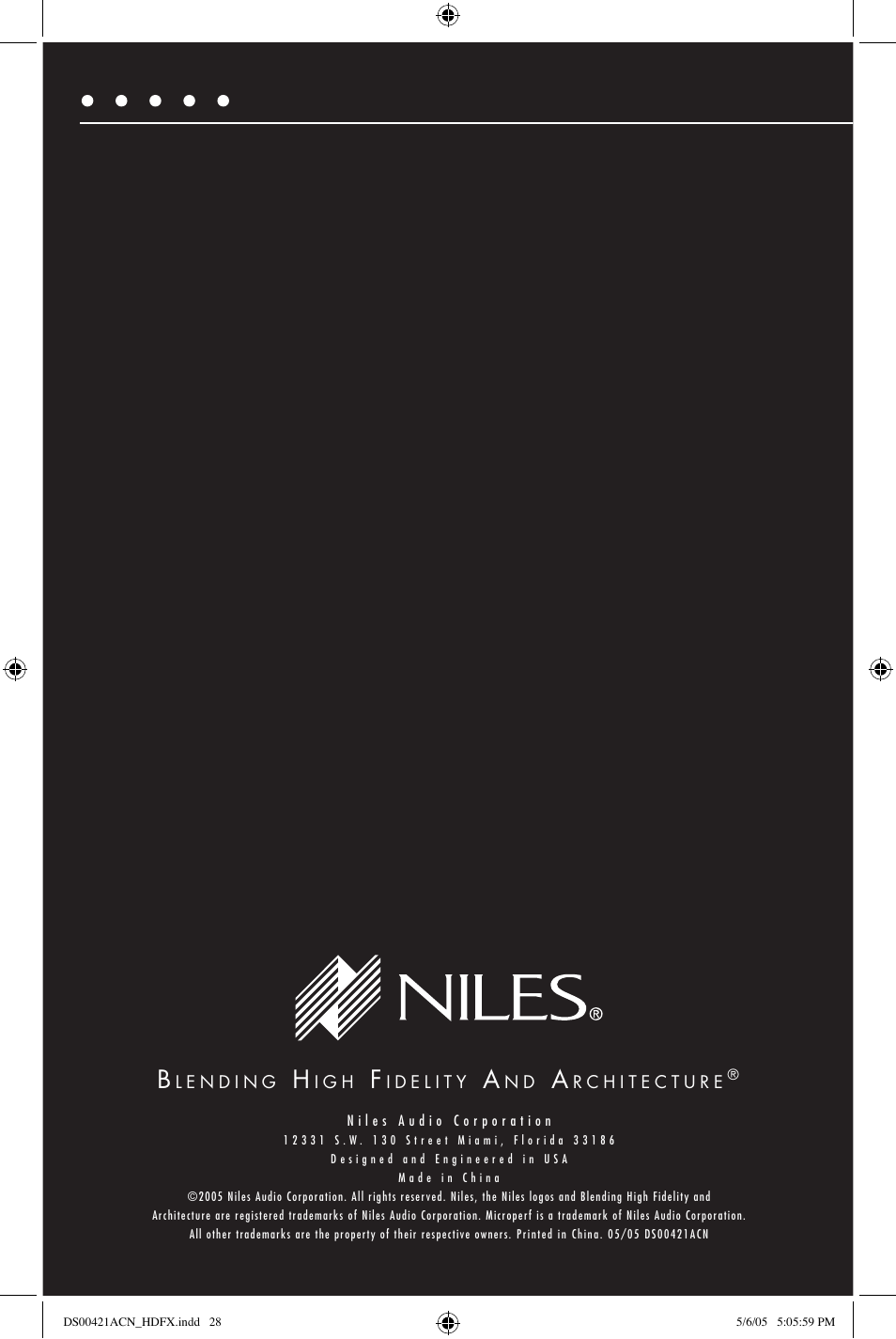 Niles Audio Speaker User Manual | Page 28 / 28