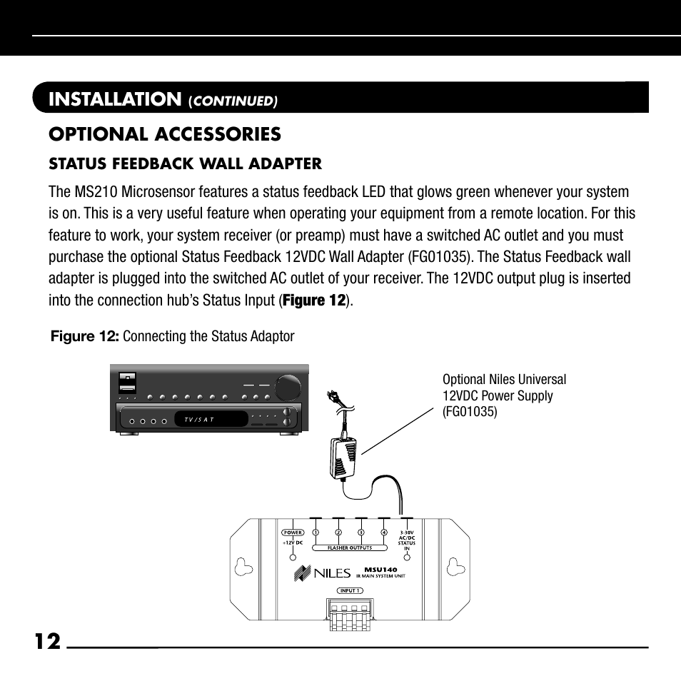 Installation, Optional accessories | Niles Audio RCA-SM User Manual | Page 14 / 24