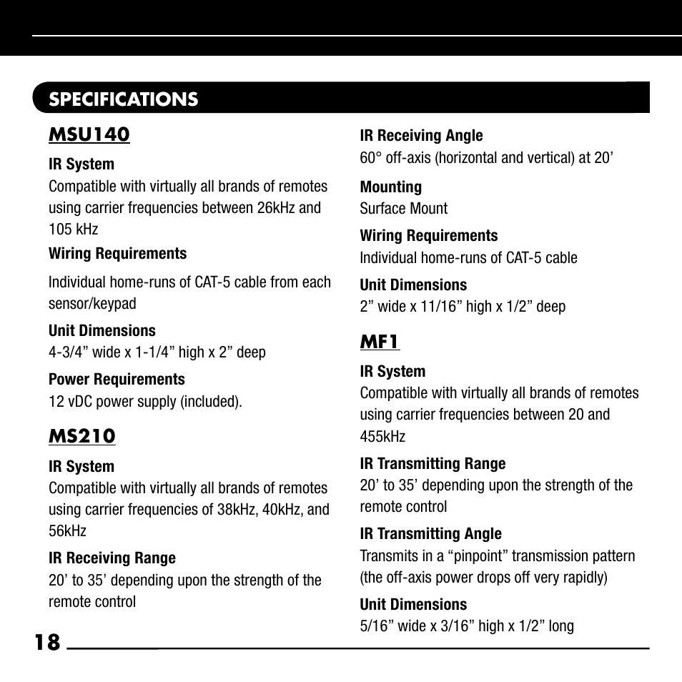 Niles Audio RCA-SM User Manual | Page 20 / 24