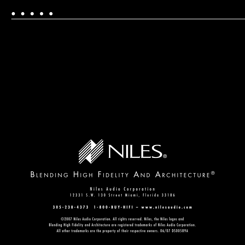 Niles Audio RCA-SM User Manual | Page 24 / 24