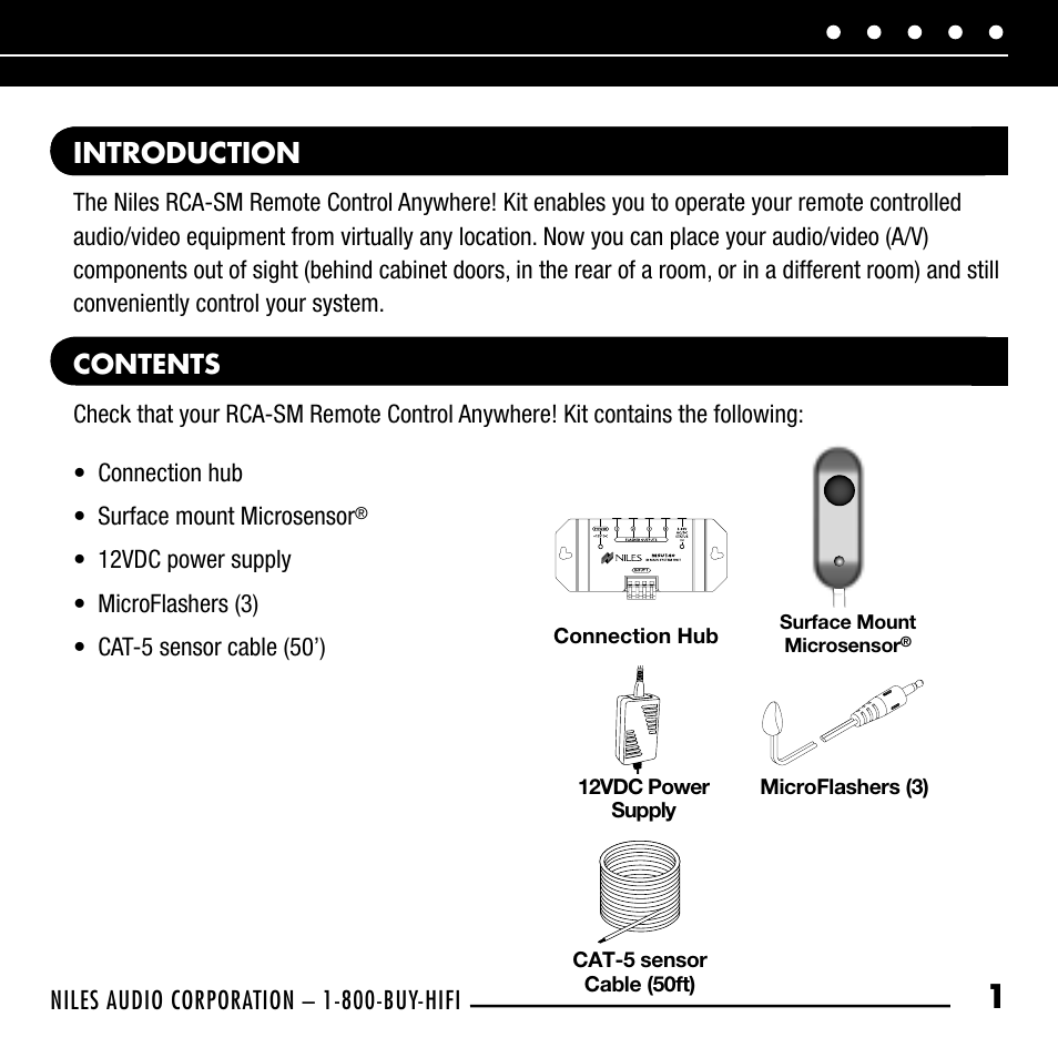 Introduction | Niles Audio RCA-SM User Manual | Page 3 / 24