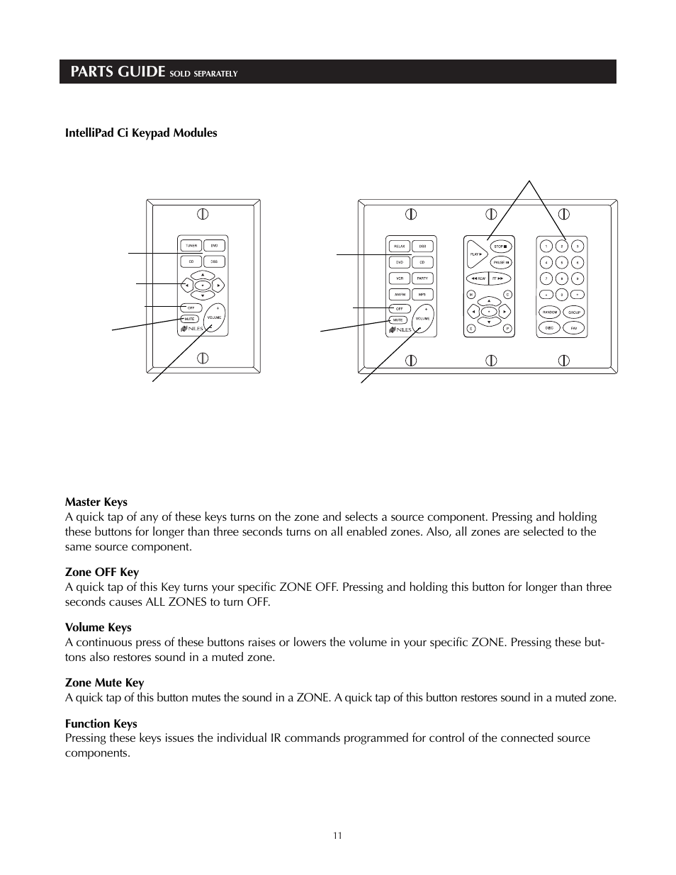 Parts guide | Niles Audio A4.6Ci User Manual | Page 11 / 107