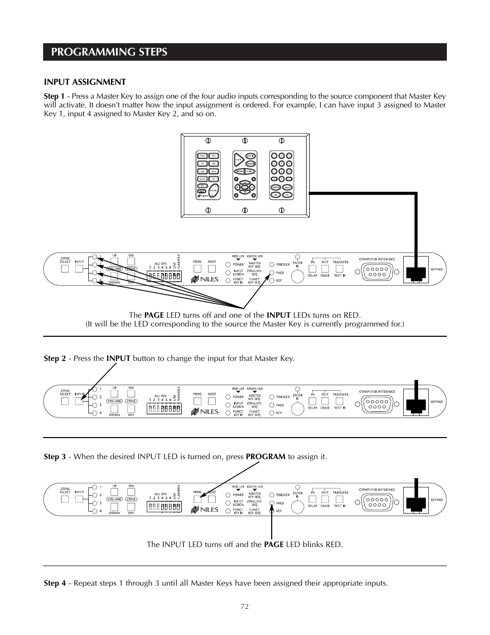 Programming steps | Niles Audio A4.6Ci User Manual | Page 72 / 107