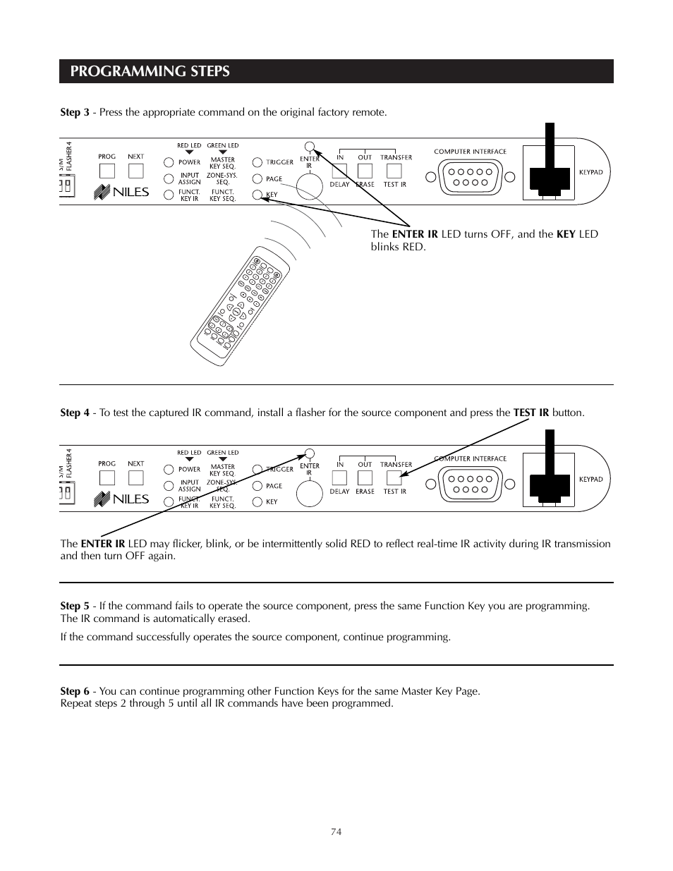 Programming steps | Niles Audio A4.6Ci User Manual | Page 74 / 107