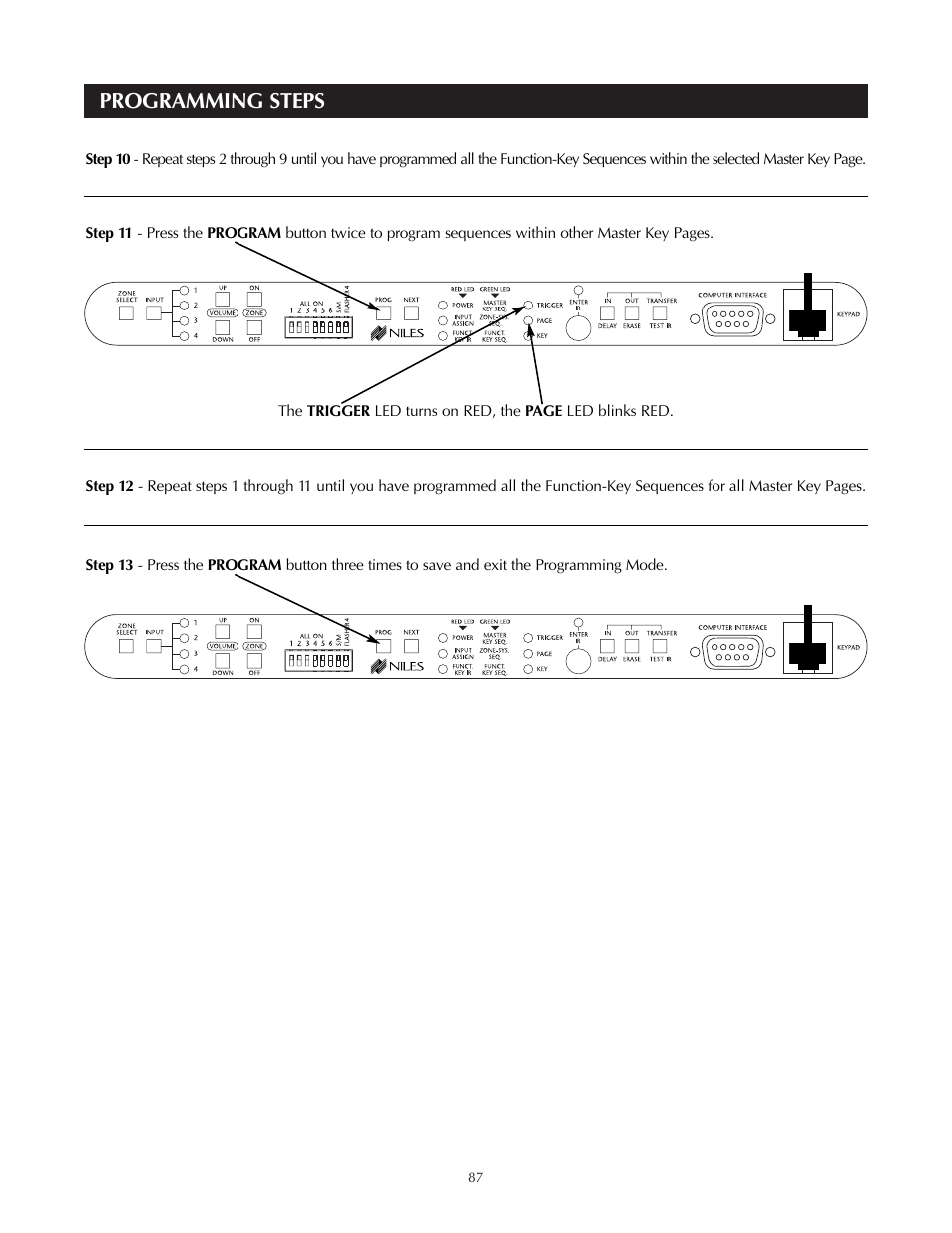 Programming steps | Niles Audio A4.6Ci User Manual | Page 87 / 107