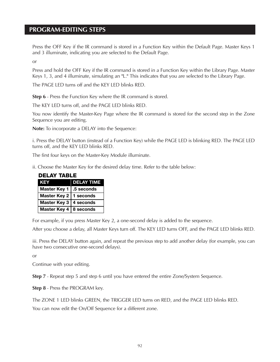 Program-editing steps | Niles Audio A4.6Ci User Manual | Page 92 / 107