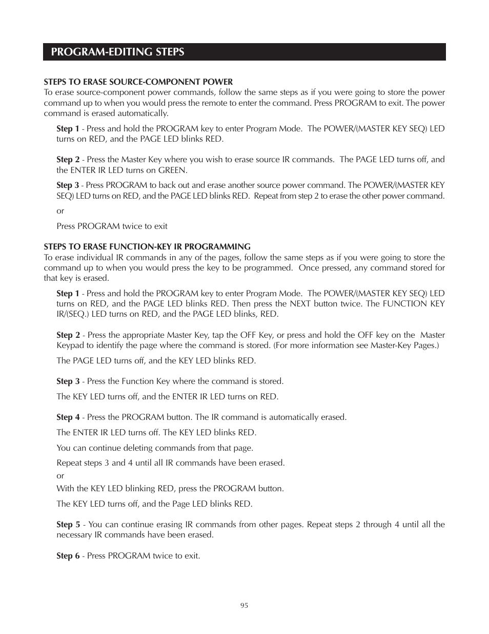 Program-editing steps | Niles Audio A4.6Ci User Manual | Page 95 / 107