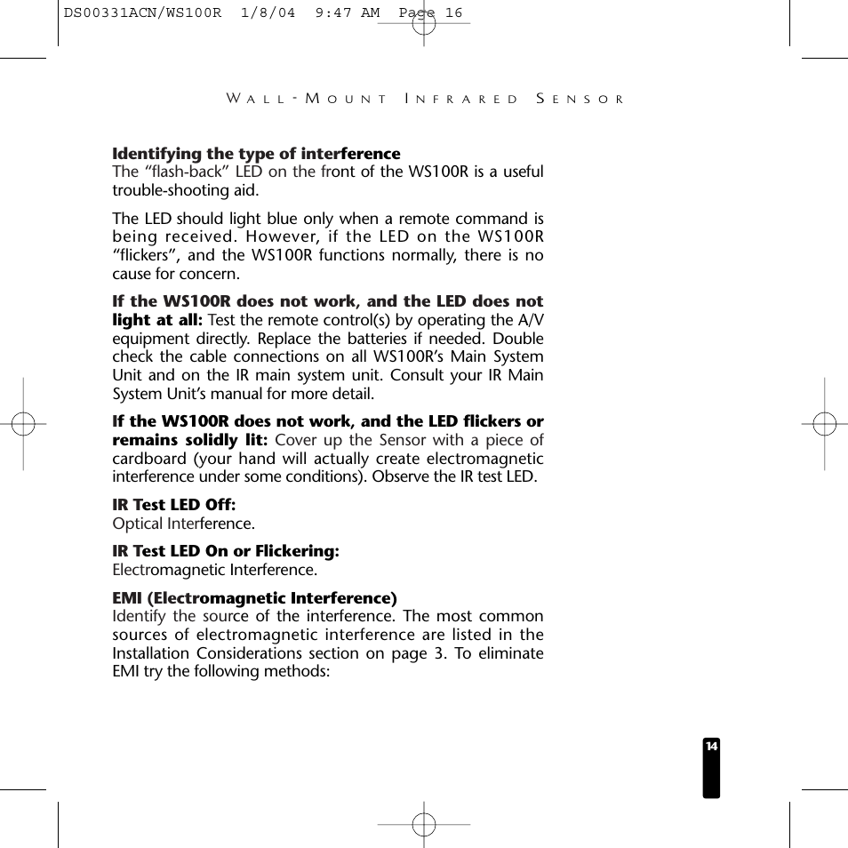 Niles Audio WS100R User Manual | Page 15 / 20