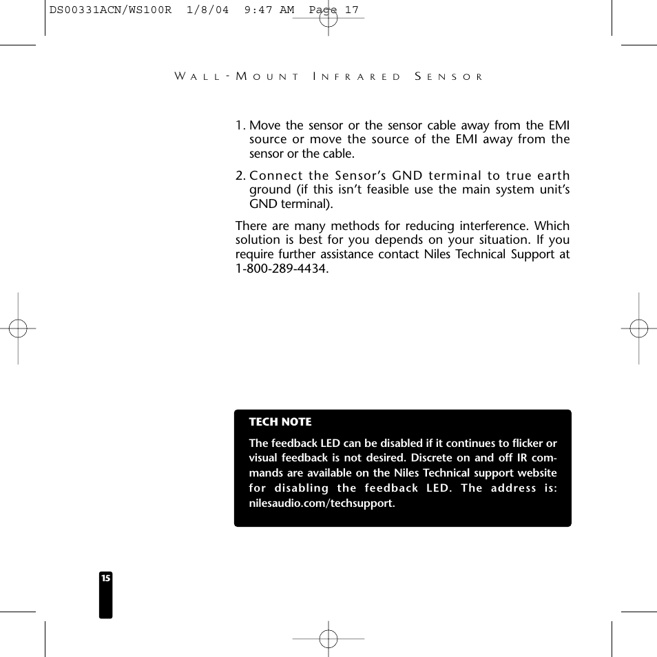 Niles Audio WS100R User Manual | Page 16 / 20