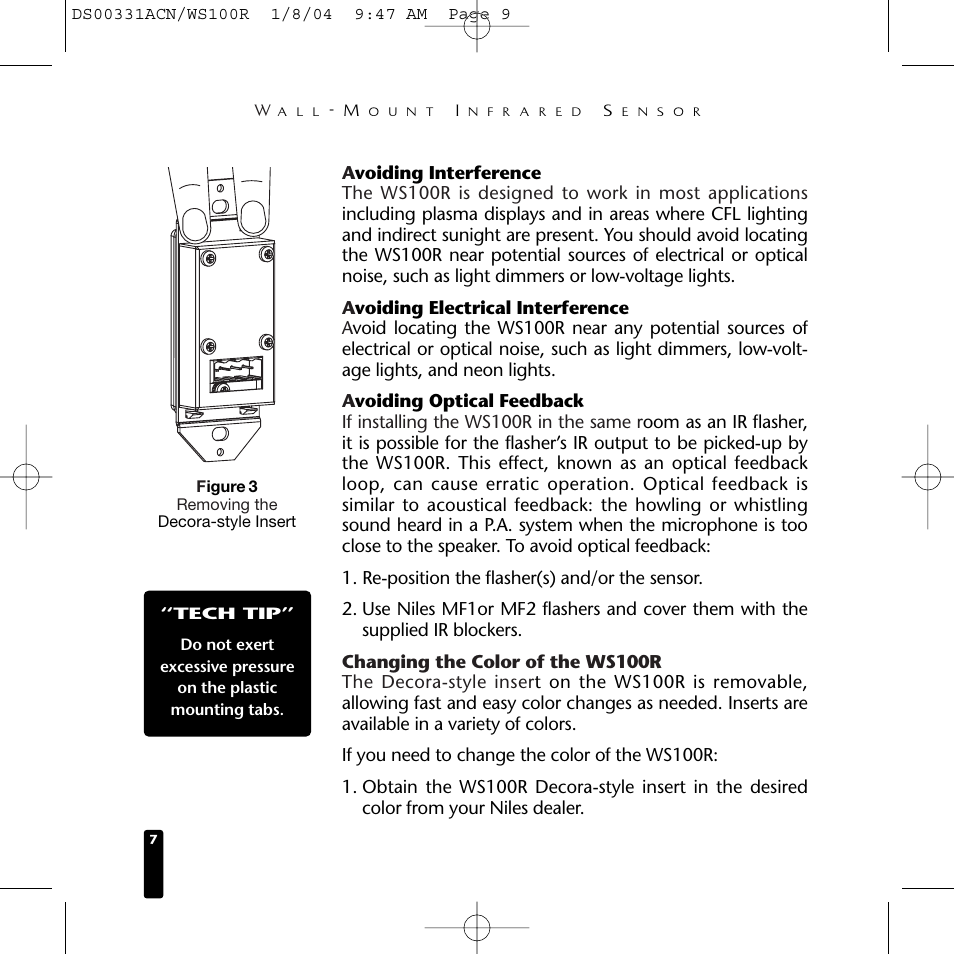 Niles Audio WS100R User Manual | Page 8 / 20