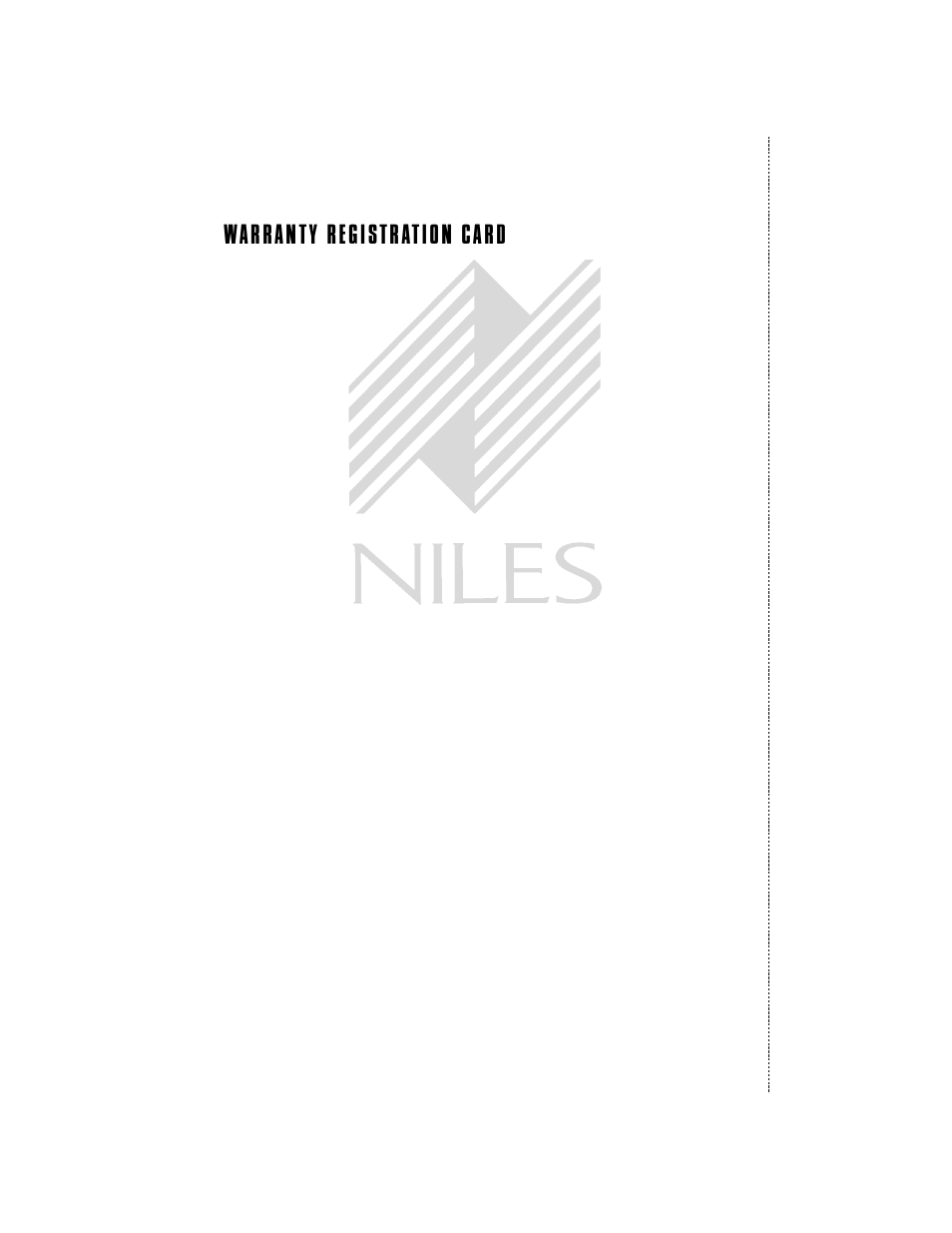 Warranty registration card | Niles Audio AT8200 User Manual | Page 22 / 24