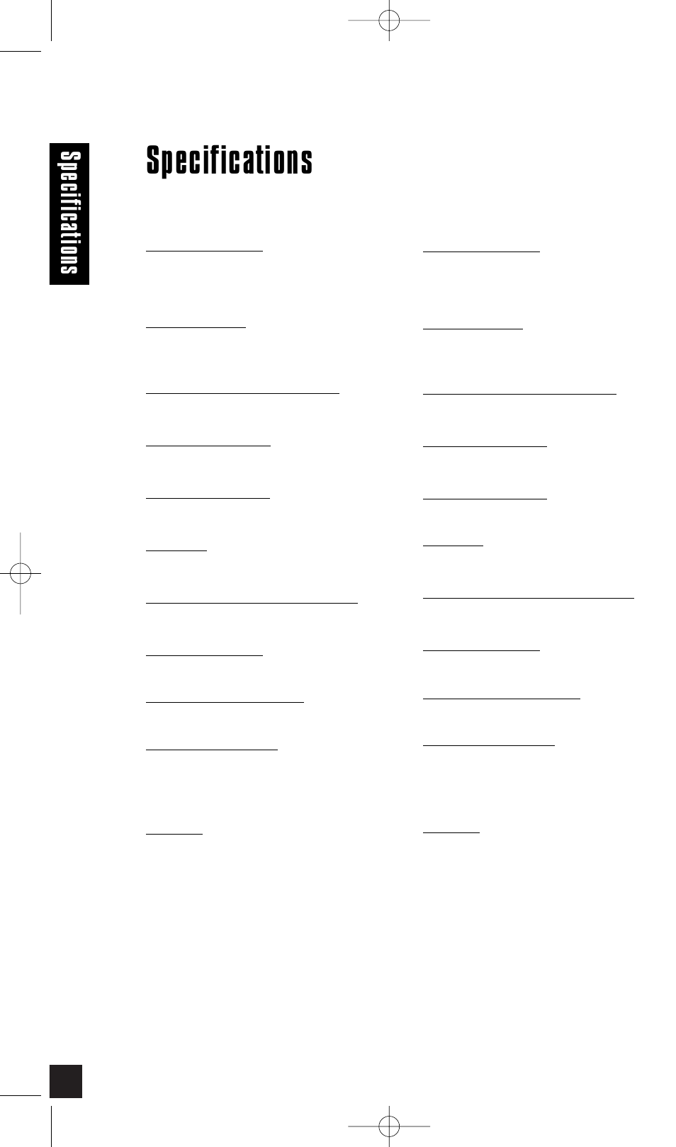 Specifications, Specifica tions | Niles Audio CS525 User Manual | Page 18 / 22