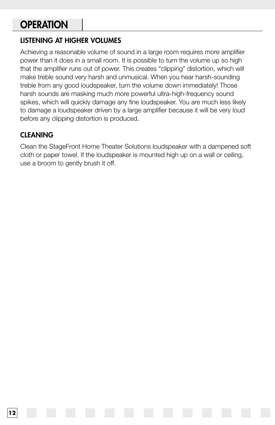 Operation | Niles Audio IW650FX User Manual | Page 14 / 20
