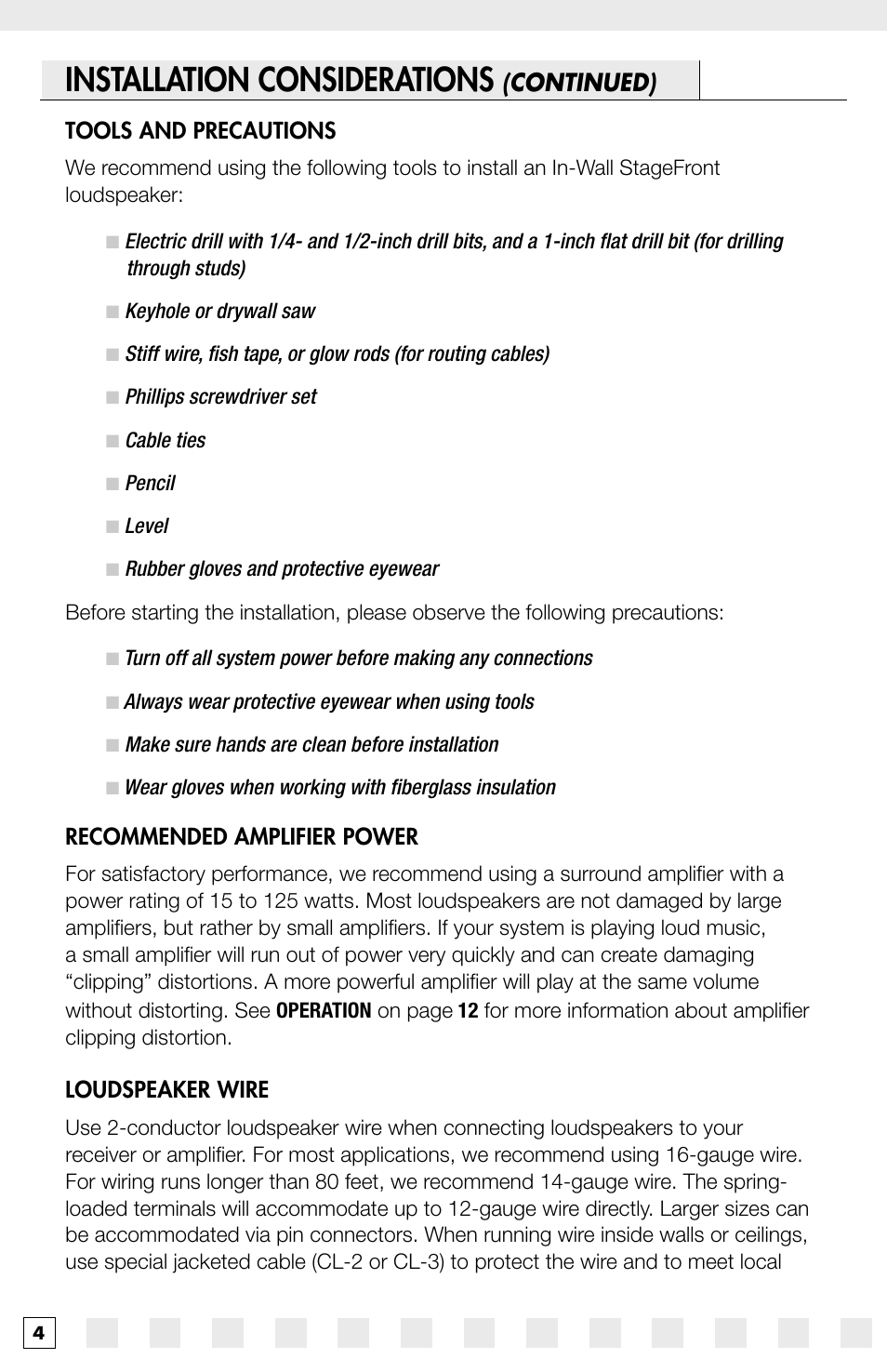 Installation considerations, Continued) | Niles Audio IW650FX User Manual | Page 6 / 20
