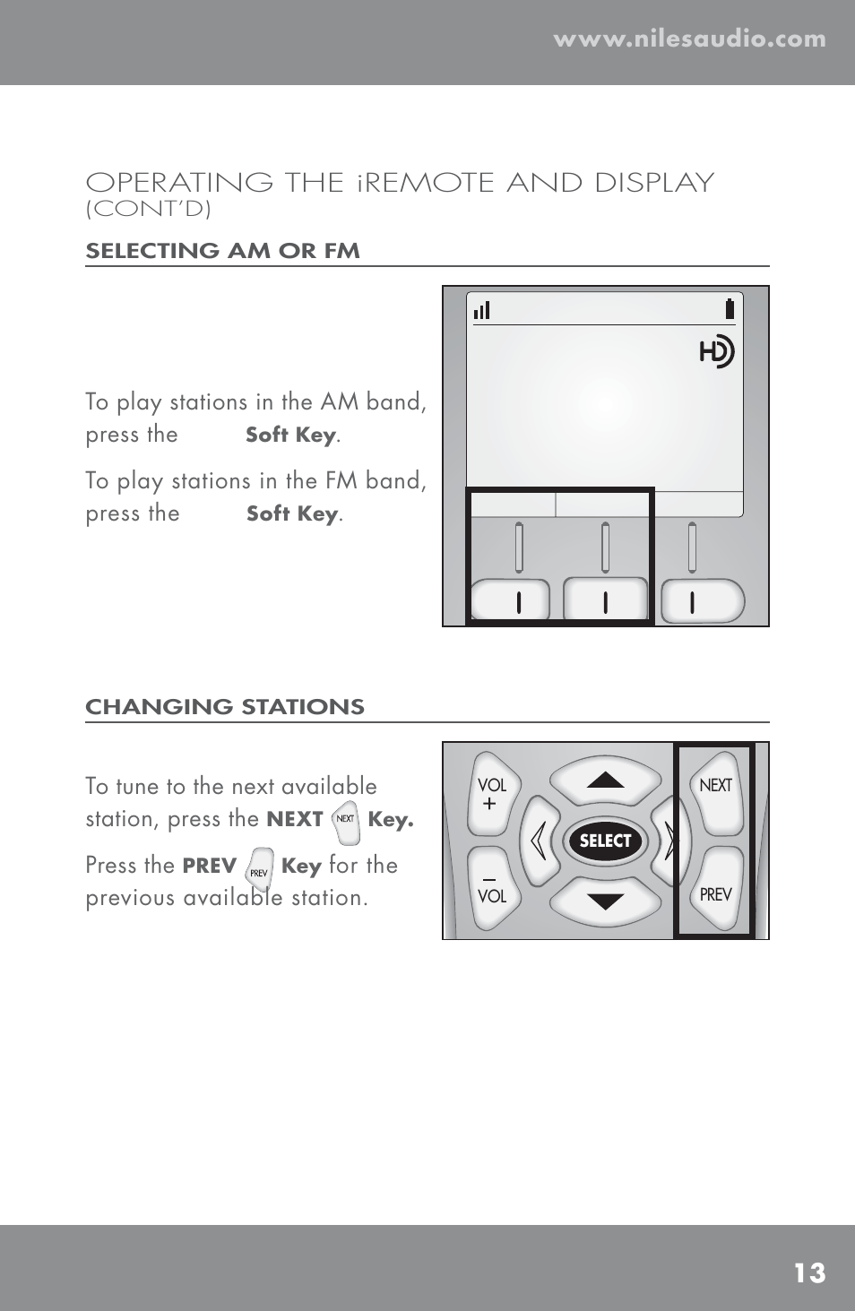 Operating the iremote and display | Niles Audio TM-HD/R User Manual | Page 15 / 32