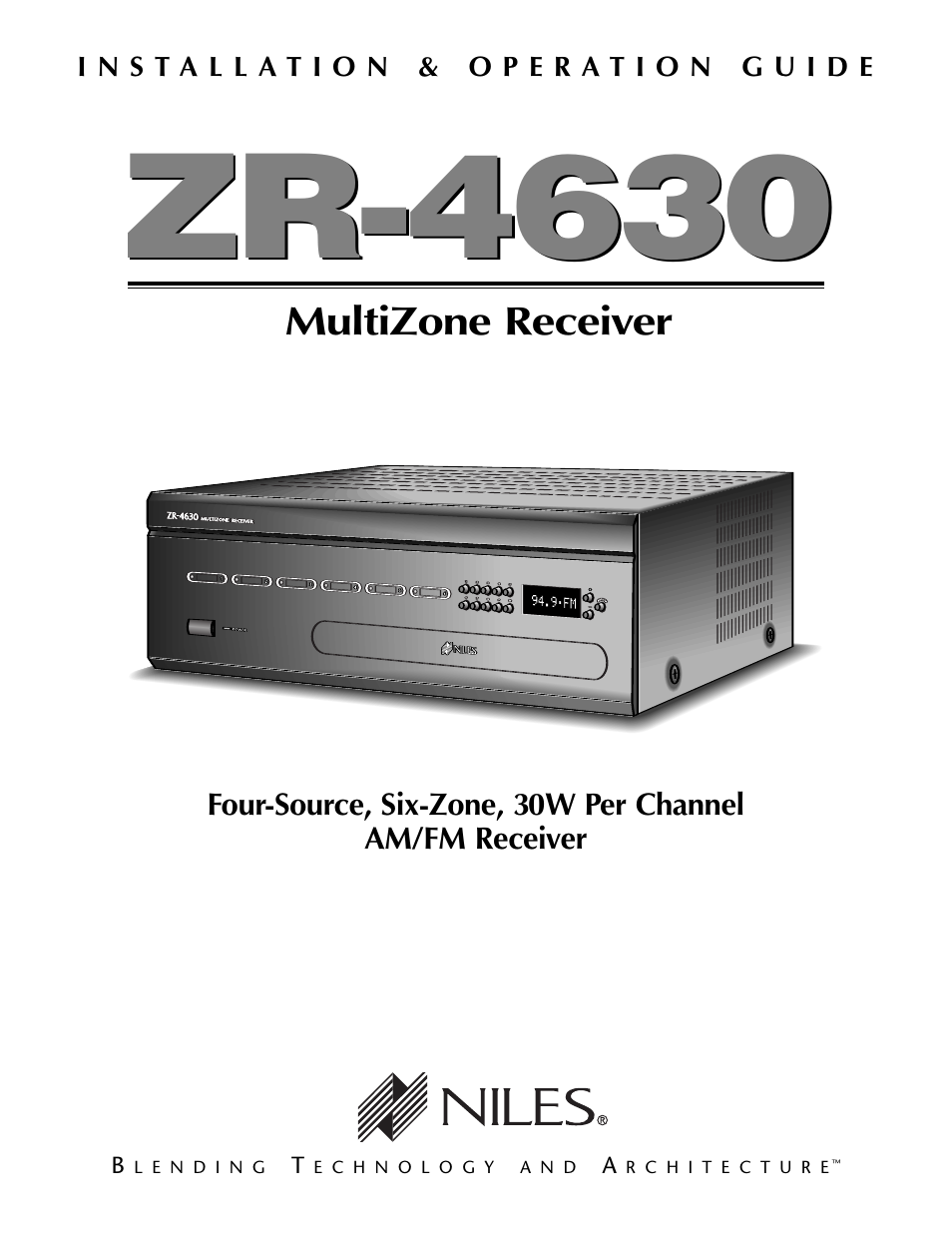 Niles Audio ZR-4630s User Manual | 82 pages