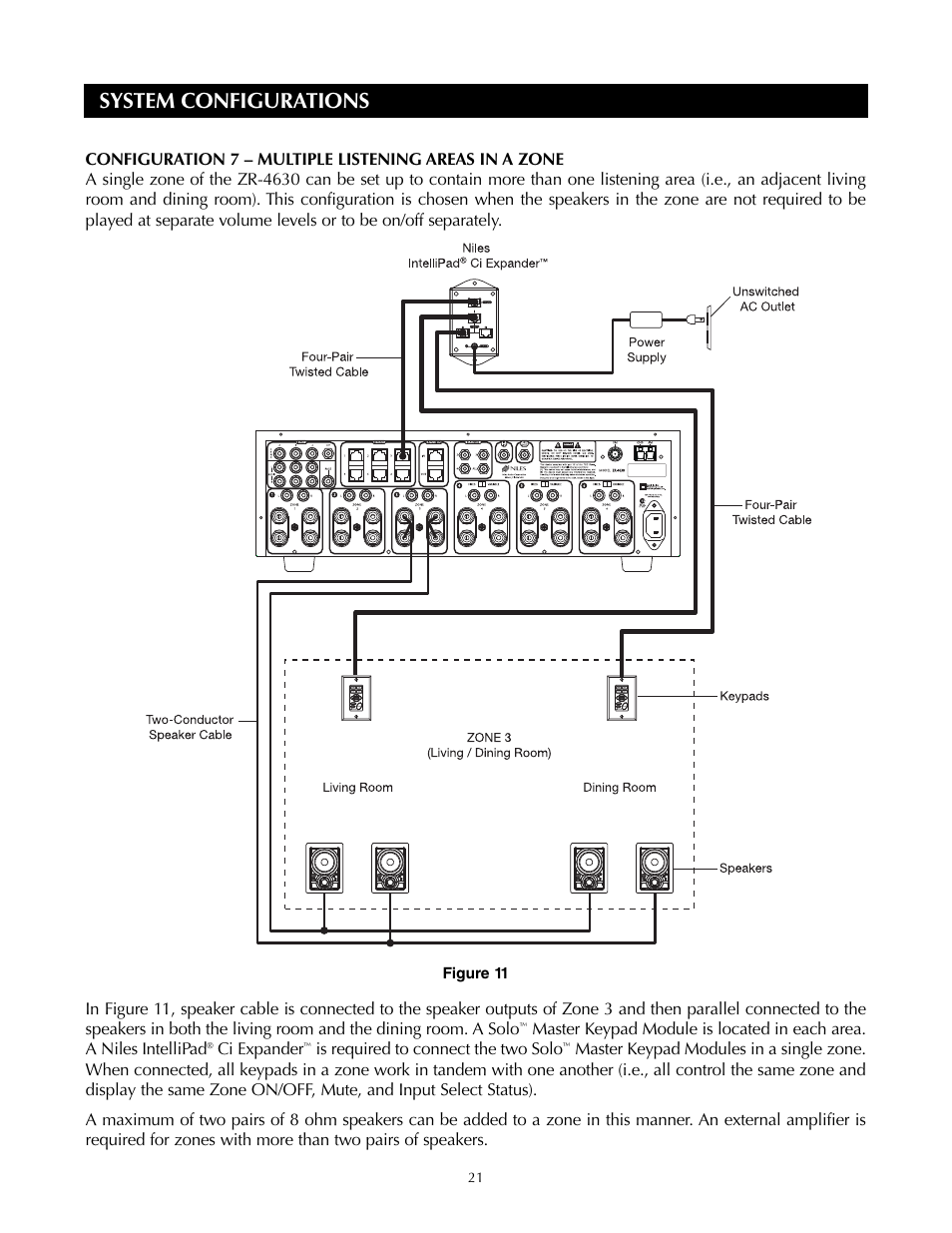 System configurations | Niles Audio ZR-4630s User Manual | Page 21 / 82