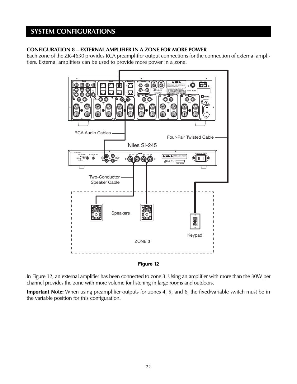 Fig. 13, System configurations | Niles Audio ZR-4630s User Manual | Page 22 / 82
