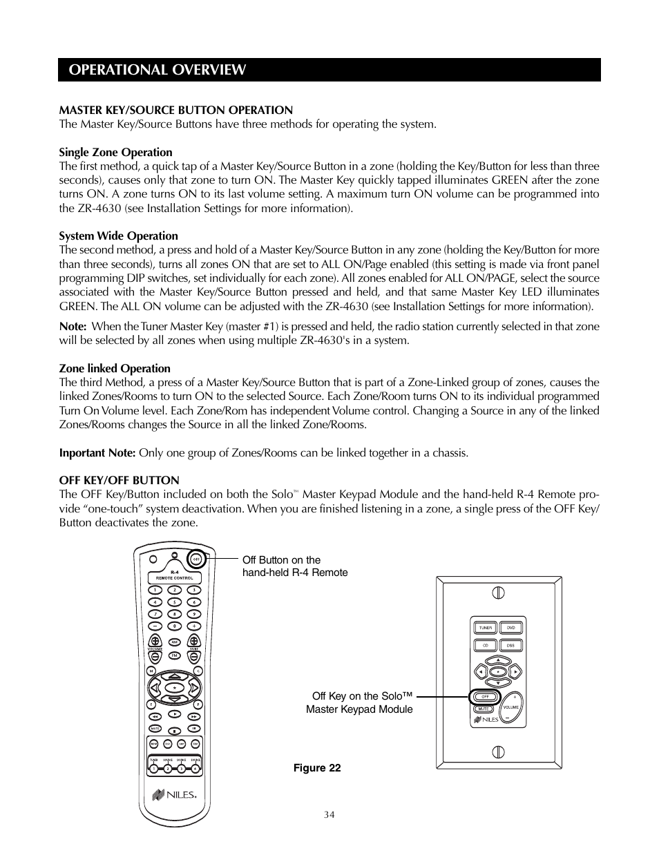 Operational overview | Niles Audio ZR-4630s User Manual | Page 34 / 82