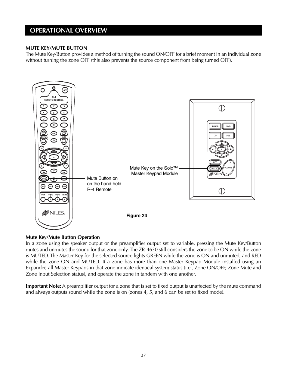 Operational overview | Niles Audio ZR-4630s User Manual | Page 37 / 82