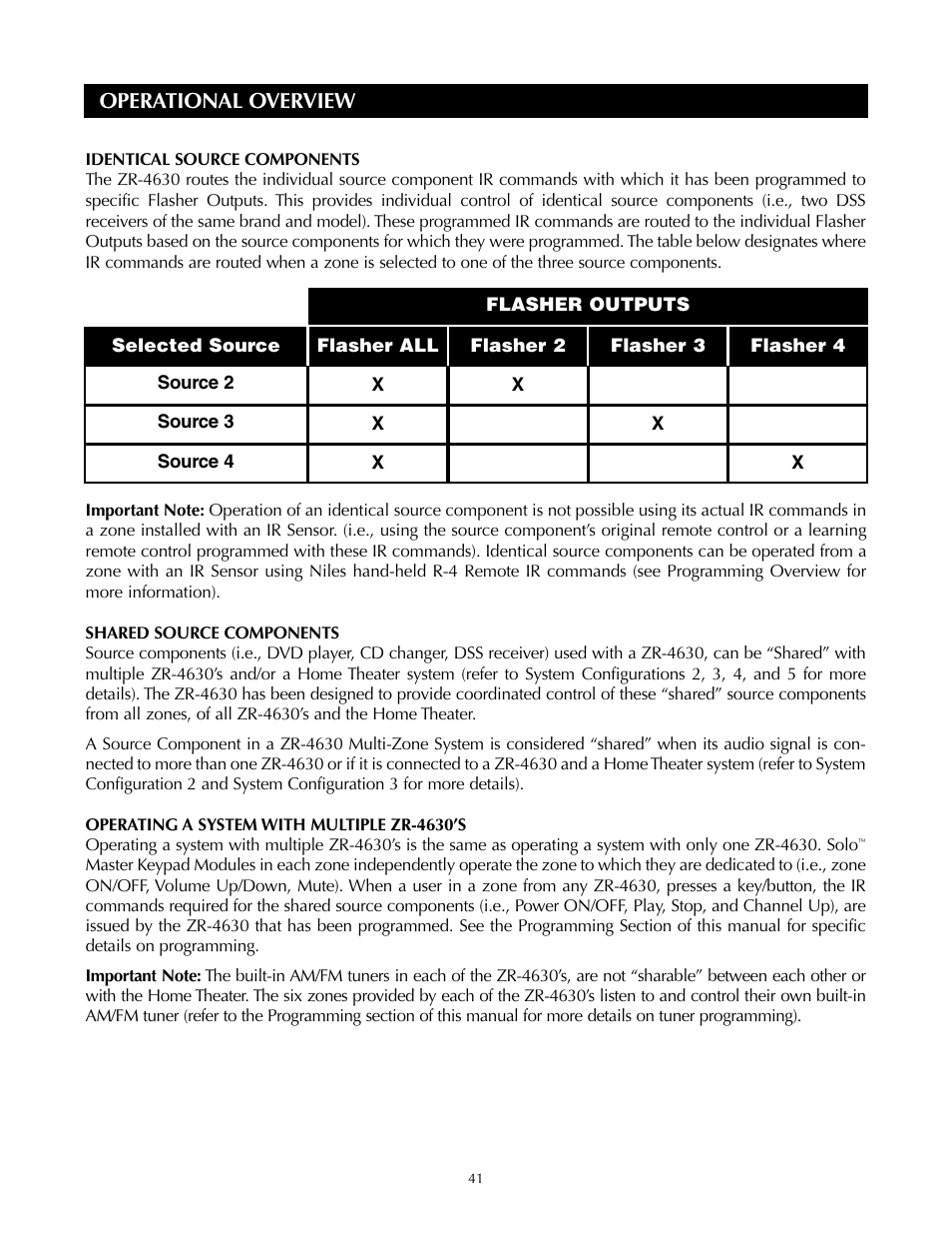 Operational overview | Niles Audio ZR-4630s User Manual | Page 41 / 82