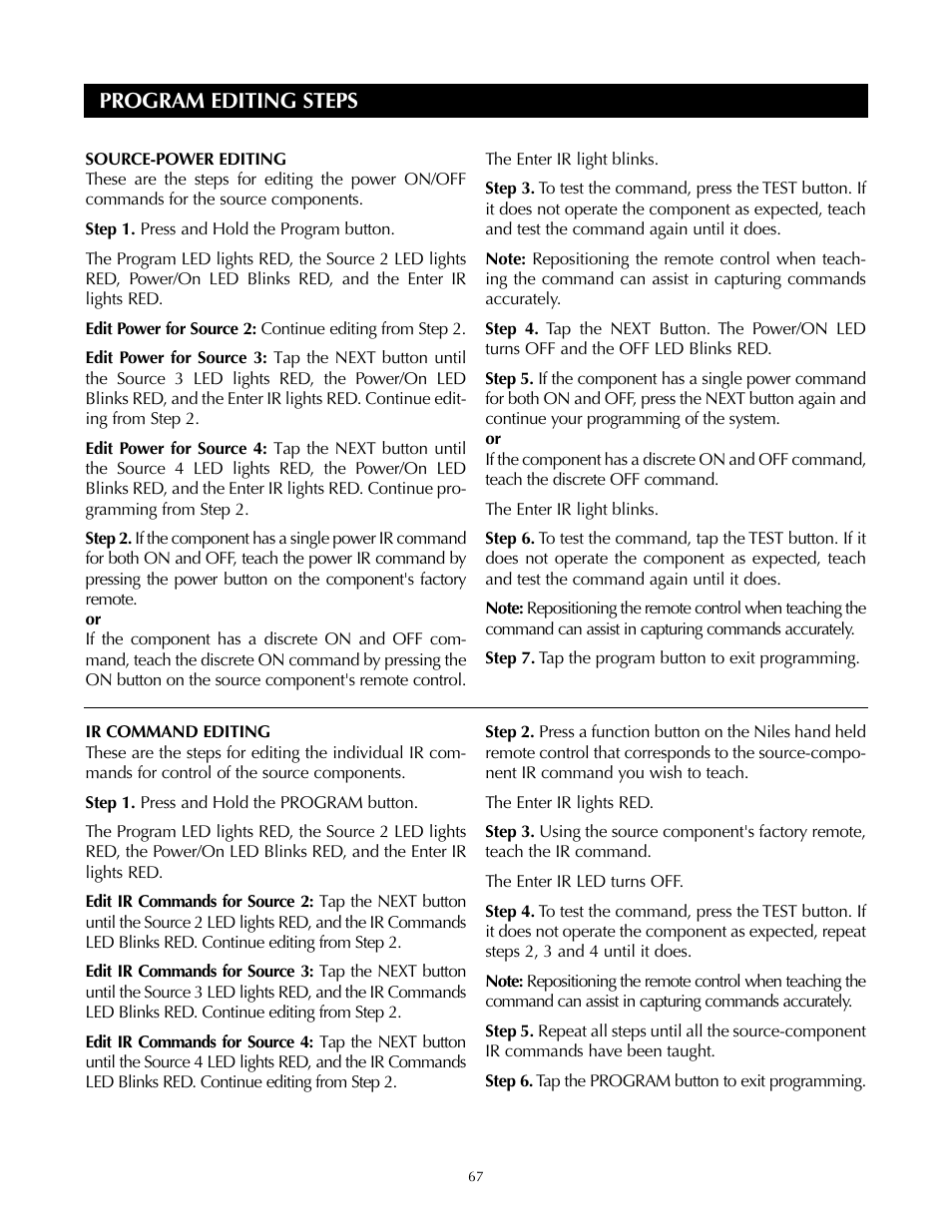 Program editing steps | Niles Audio ZR-4630s User Manual | Page 75 / 82