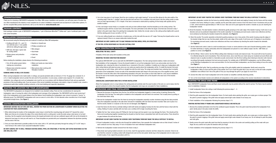 Niles Audio CM760DSFX User Manual | Page 2 / 2