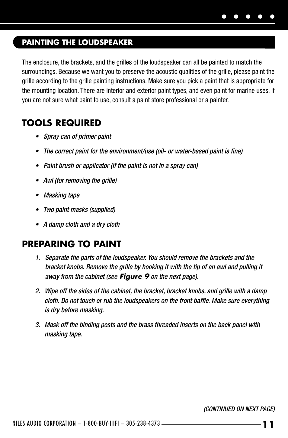 Tools required, Preparing to paint | Niles Audio OS7.3 User Manual | Page 13 / 24