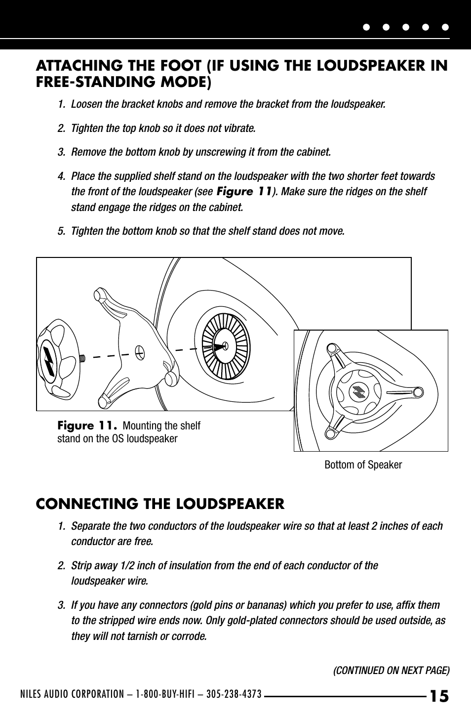 Connecting the loudspeaker | Niles Audio OS7.3 User Manual | Page 17 / 24