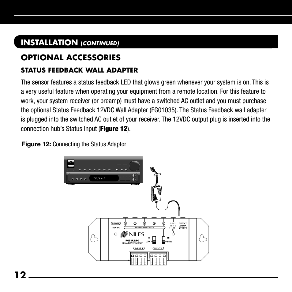 Installation, Optional accessories | Niles Audio RCA-HT User Manual | Page 14 / 24