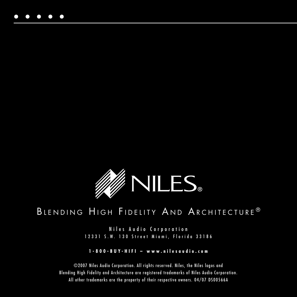 Niles Audio RCA-HT User Manual | Page 24 / 24