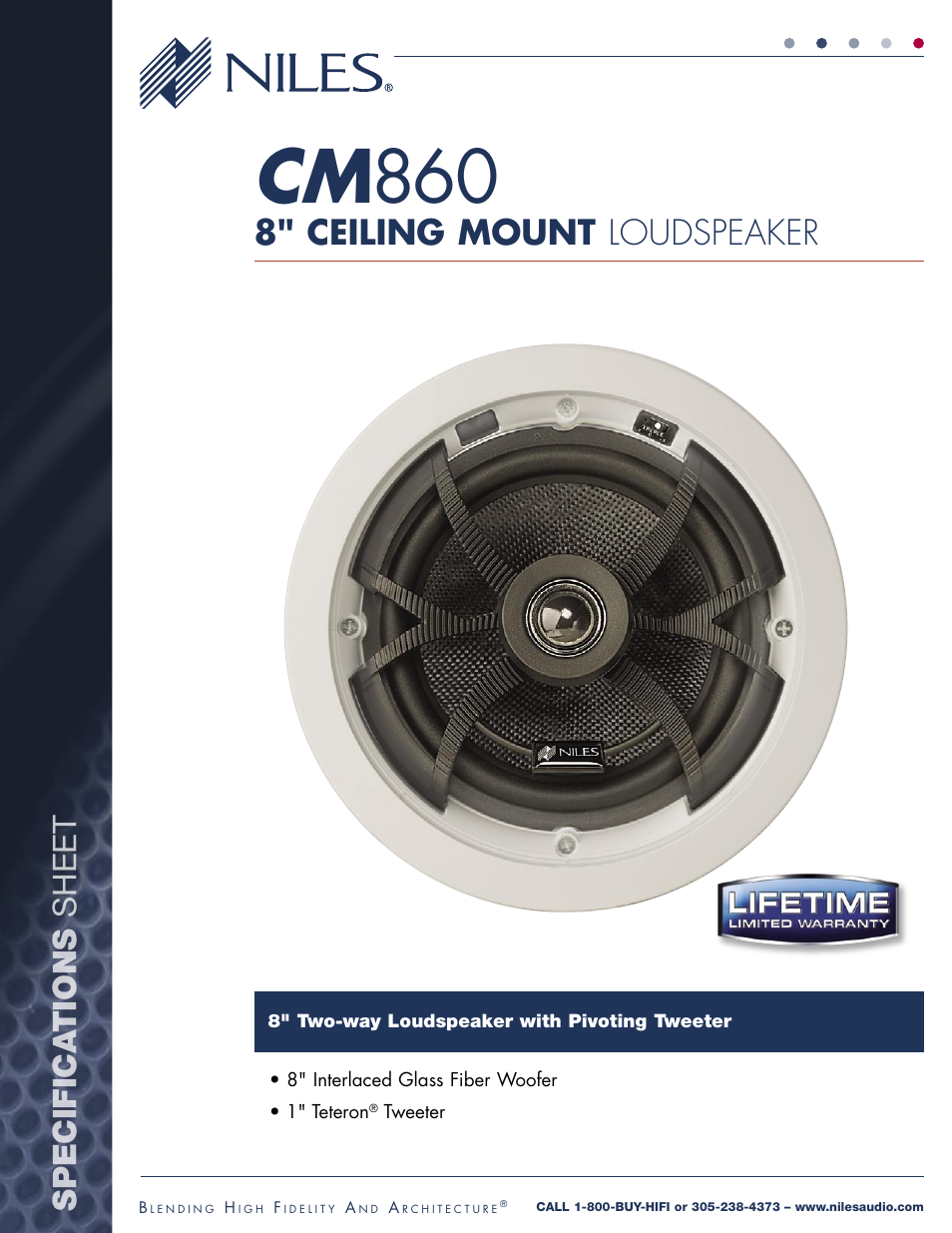 Niles Audio CM860 User Manual | 2 pages
