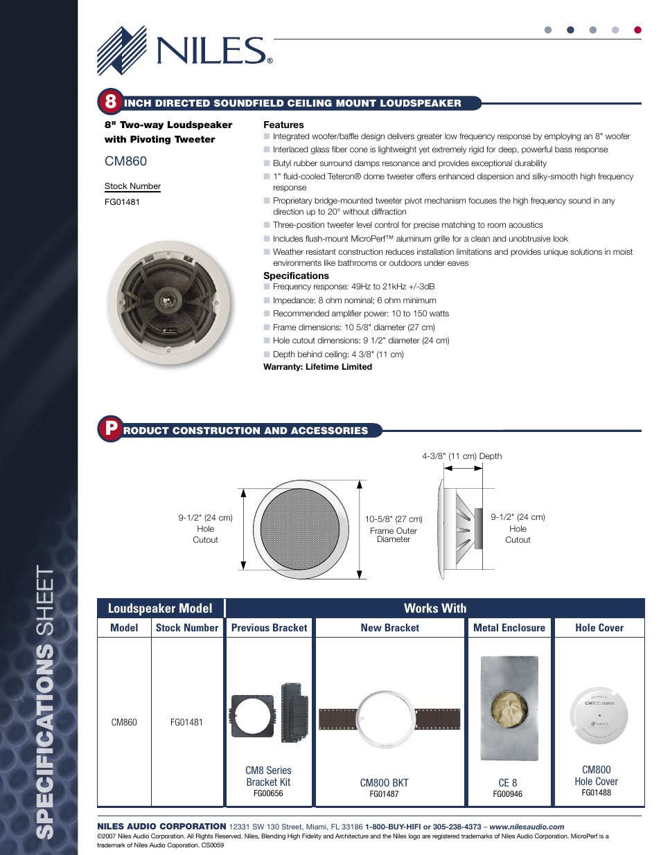 Niles Audio CM860 User Manual | Page 2 / 2