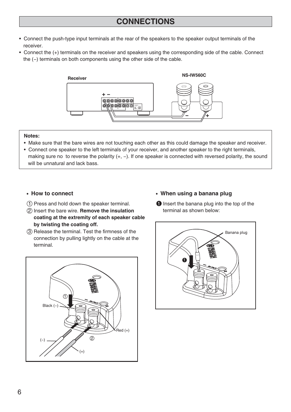 Connections | Niles Audio NS-IW560C User Manual | Page 6 / 8