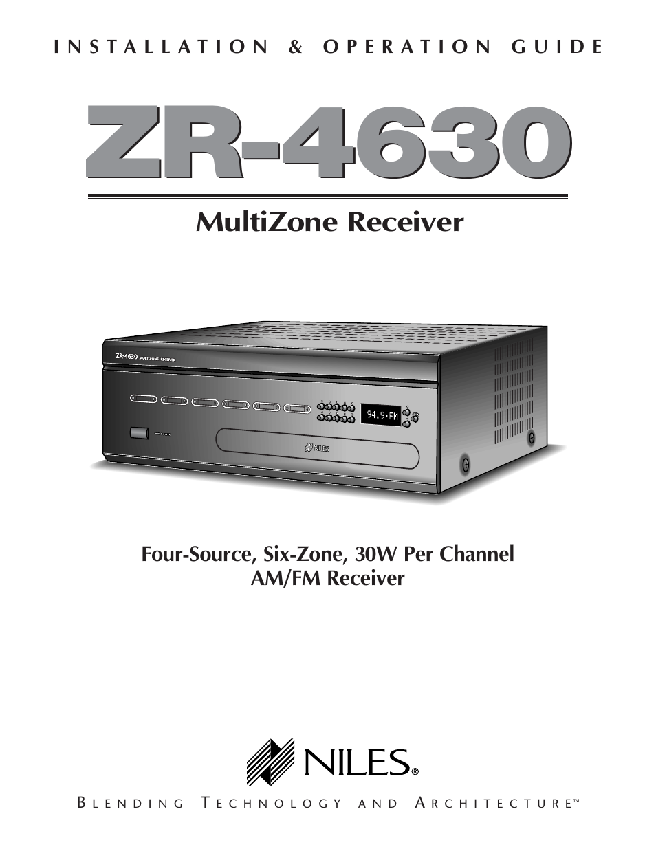 Niles Audio Niles ZR-4630 User Manual | 82 pages