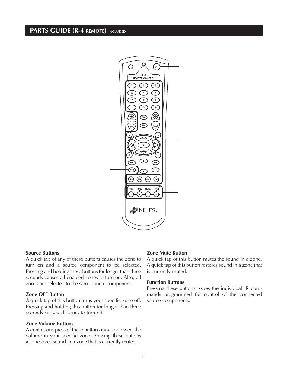 Parts guide (r-4 | Niles Audio Niles ZR-4630 User Manual | Page 11 / 82