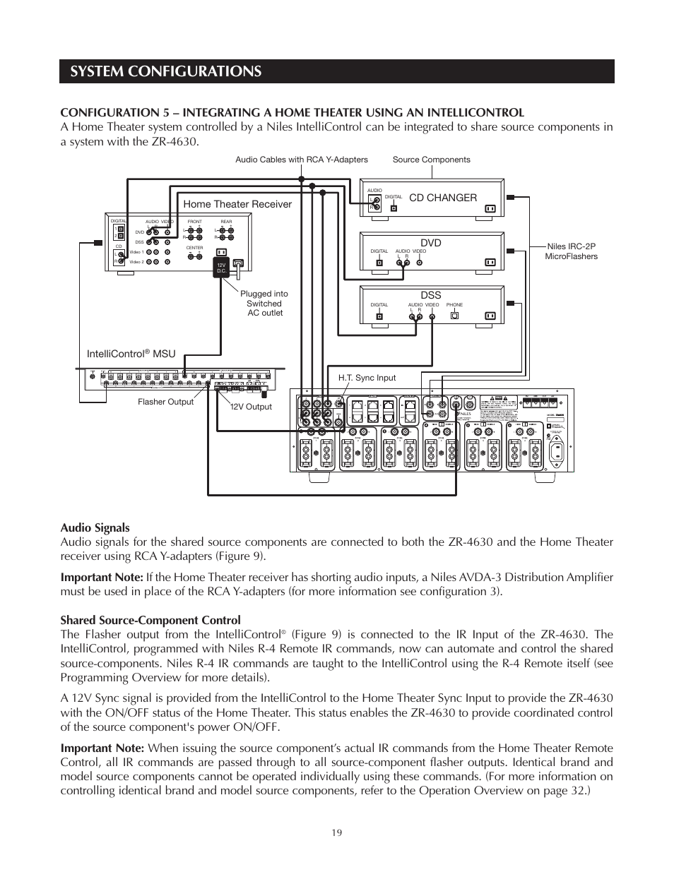 System configurations, Figure 9, Cd changer | Home theater receiver, Intellicontrol | Niles Audio Niles ZR-4630 User Manual | Page 19 / 82